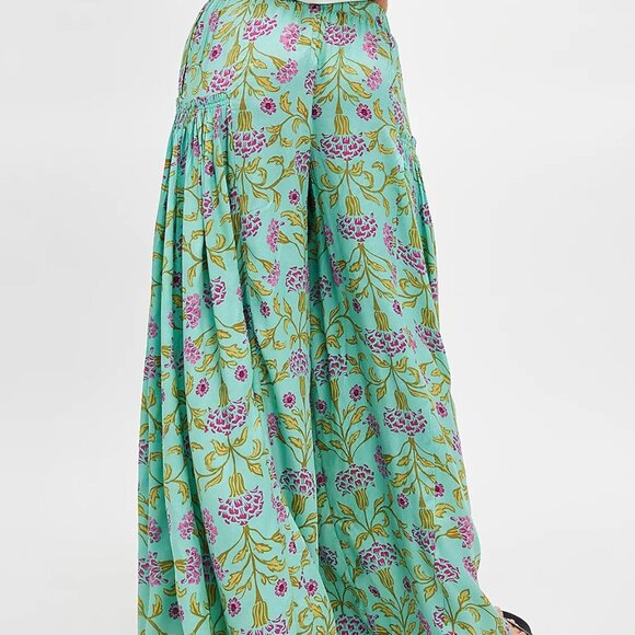 Womens Wide Leg Pants Flowy High Elastic Waist Loose Printed Beach Boho Yoga Cas - Picture 2 of 4